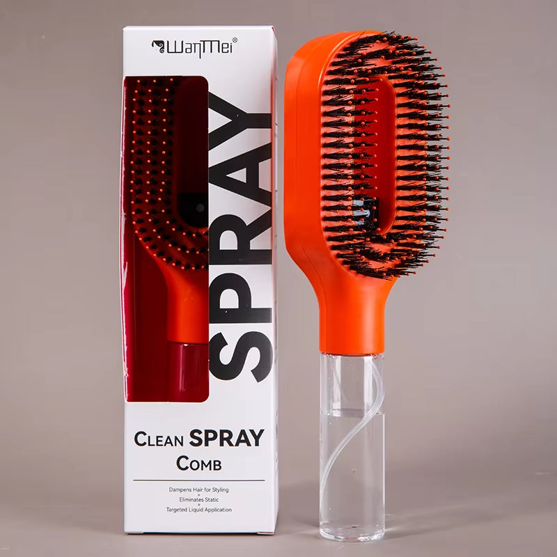 2In1 Sprayer Comb Detangling Scalp Massage Hairbrush with Spray Bottle Essential Oil Water Mist Spray Brush Anti-Static Autumn