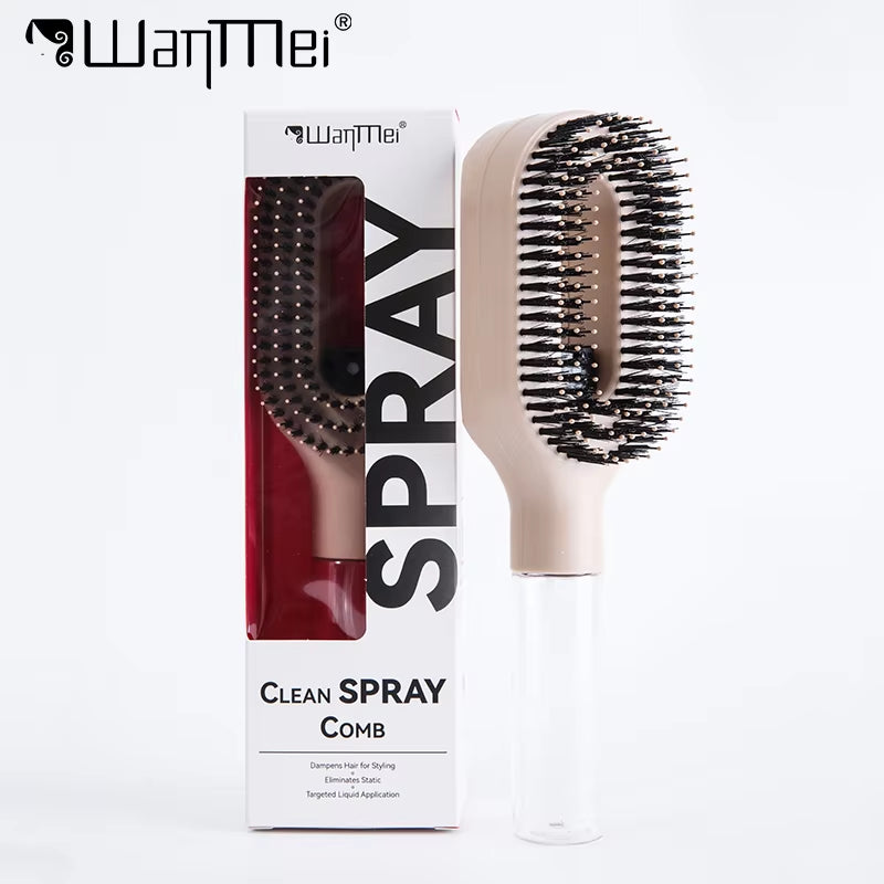 2In1 Sprayer Comb Detangling Scalp Massage Hairbrush with Spray Bottle Essential Oil Water Mist Spray Brush Anti-Static Autumn