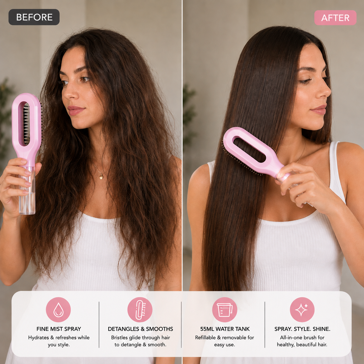 The Hair Ritual 2-in-1 Spray & Detangle Brush